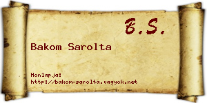 Bakom Sarolta névjegykártya